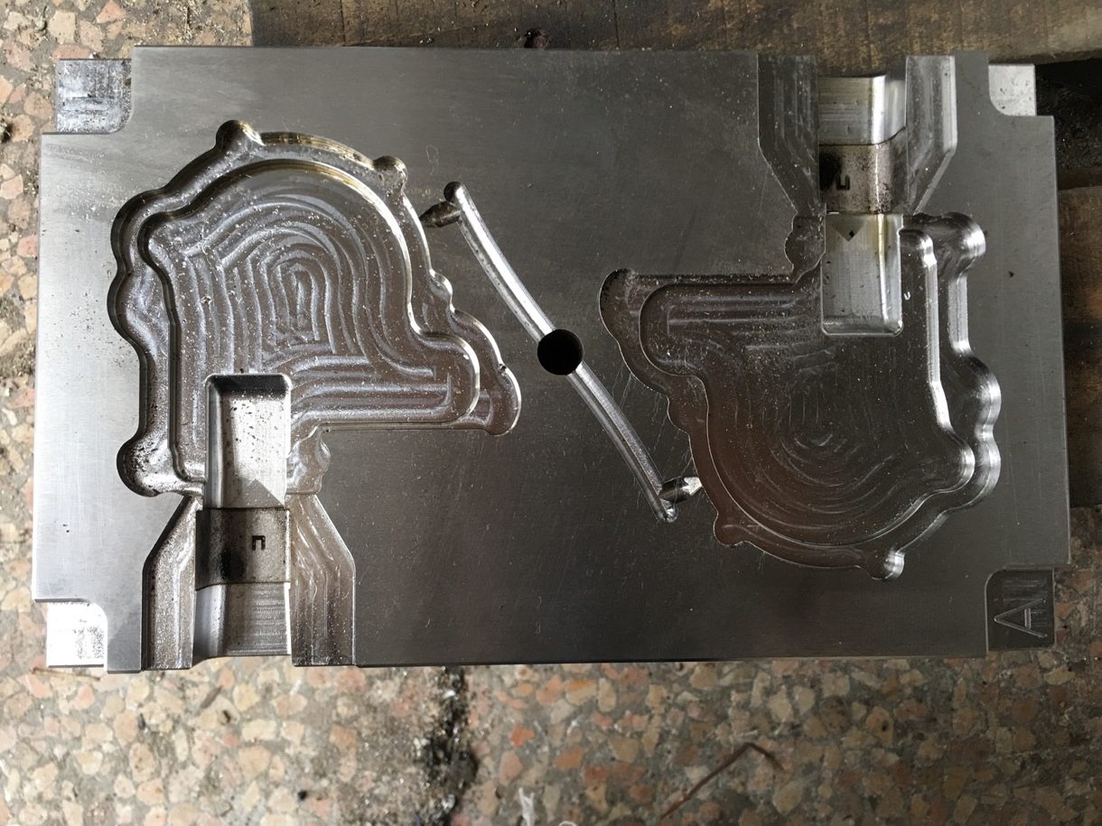Close-up of a precision mould cavity